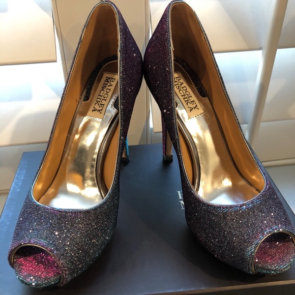 Like New Badgley Mischka Humble IV Peep Toe Sz 6.5 - Picture 6 of 16